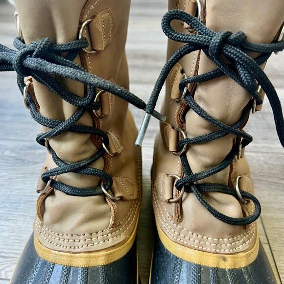 Sorel Caribou Waterproof Boots Wool Liners Lace Ups Snow Rain Utility Warm Mens - Picture 7 of 11